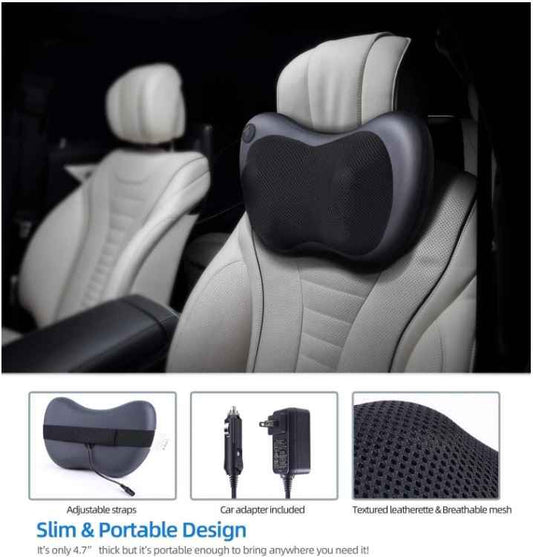 Head Neck Body Massage Pillow Heating Kneading Home Car Dual Use Body Cervical Lumbar Waist Leg Pain Relief Massager Health Care