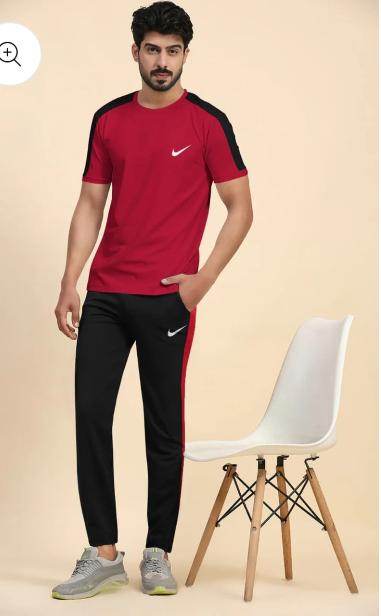NIKE Red Gym Wear Tracksuit – DRI-FIT Half Sleeves for Men - Genzy Official