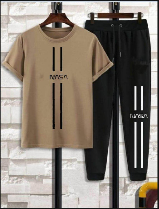 Men's NASA Tracksuit – 2PC Set in Beige (Trouser + Shirt) - Genzy Official