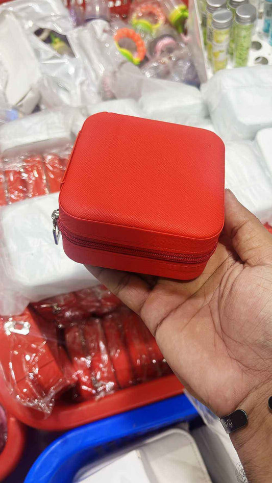 Luxury Leather Jewellery Box – Portable Travel Organizer with Mirror