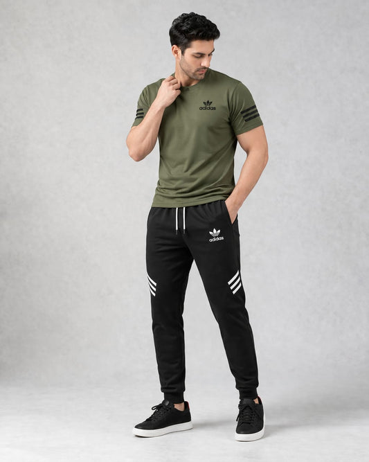 Premium Adidas Dri-Fit Green & Black Tracksuit for Men in Pakistan | Slim Fit Gym Wear