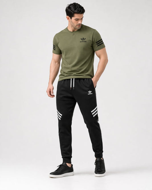 Premium Adidas Dri-Fit Green & Black Tracksuit for Men in Pakistan | Slim Fit Gym Wear