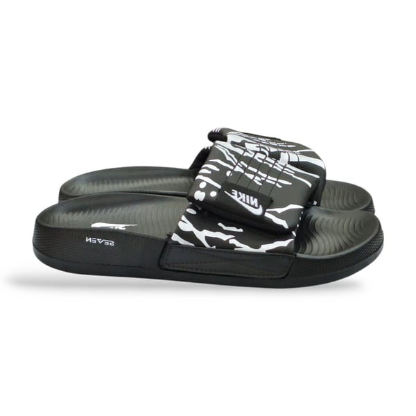Genzy Adjustable Black & White Slide | Comfortable Daily Wear - Genzy Official