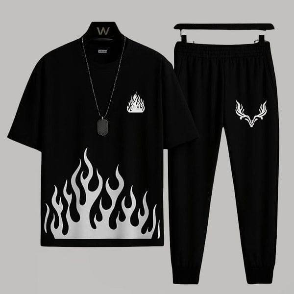 Mens 2pc Micro Plain Premium Black Tracksuit – Shirt & Trouser Set | Elegant & Comfortable - Genzy Official