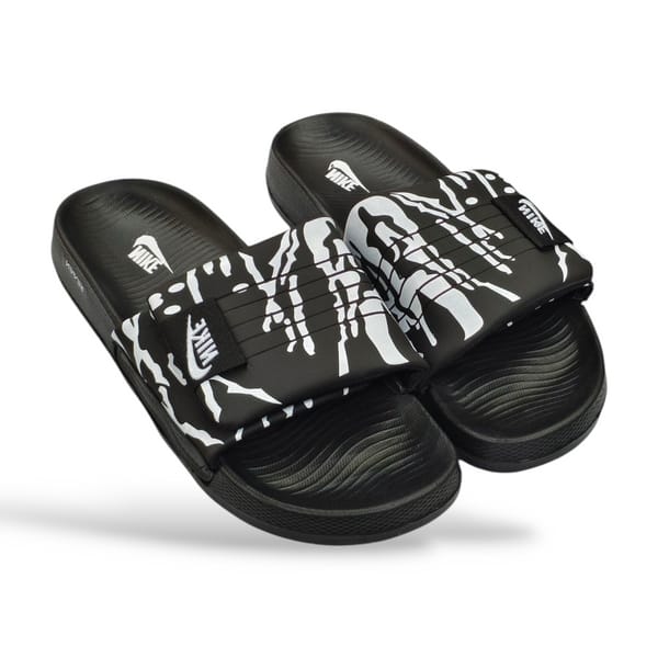 Genzy Adjustable Black & White Slide | Comfortable Daily Wear - Genzy Official