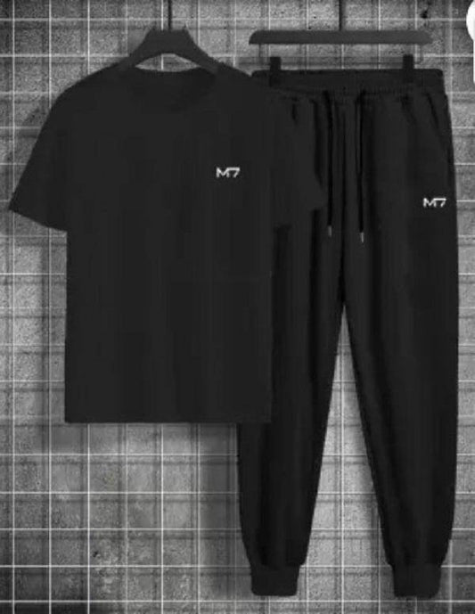 M7 Black Summer Tracksuit – DRI-FIT Half Sleeves for Men - Genzy Official