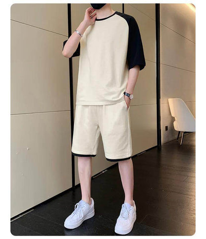 2pc Men's Cotton Plain T-Shirt and Shorts Set – Summer Wear - Genzy Official