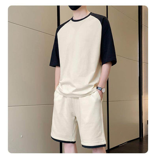 2pc Men's Cotton Plain T-Shirt and Shorts Set – Summer Wear - Genzy Official