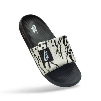Genzy Adjustable White & Black Slides | Comfortable Daily Wear - Genzy Official